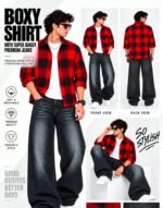Premium quality supar baggy jeans boxy shirt combo
