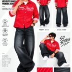 Premium quality supar baggy jeans boxy shirt combo