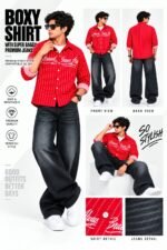 Premium quality supar baggy jeans boxy shirt combo