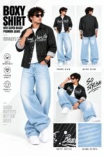 Premium quality super baggy jeans boxy shirt combo