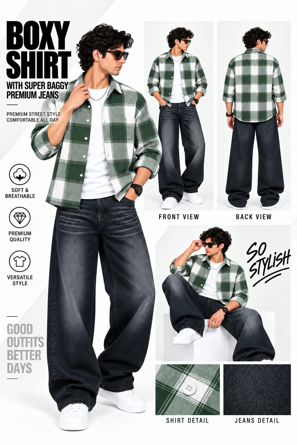 e030ddc5-bb73-4ab4-81c9-5c2a7eb7081a Premium quality super baggy jeans & boxy shirt combo - Image 1