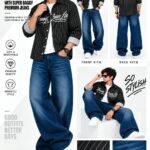 Premium qualitysuper baggy jeans boxy shirt combo
