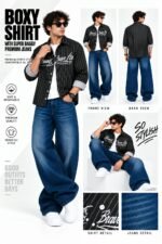 Premium qualitysuper baggy jeans boxy shirt combo